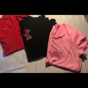 Set of 3 pink and black athletic shirts